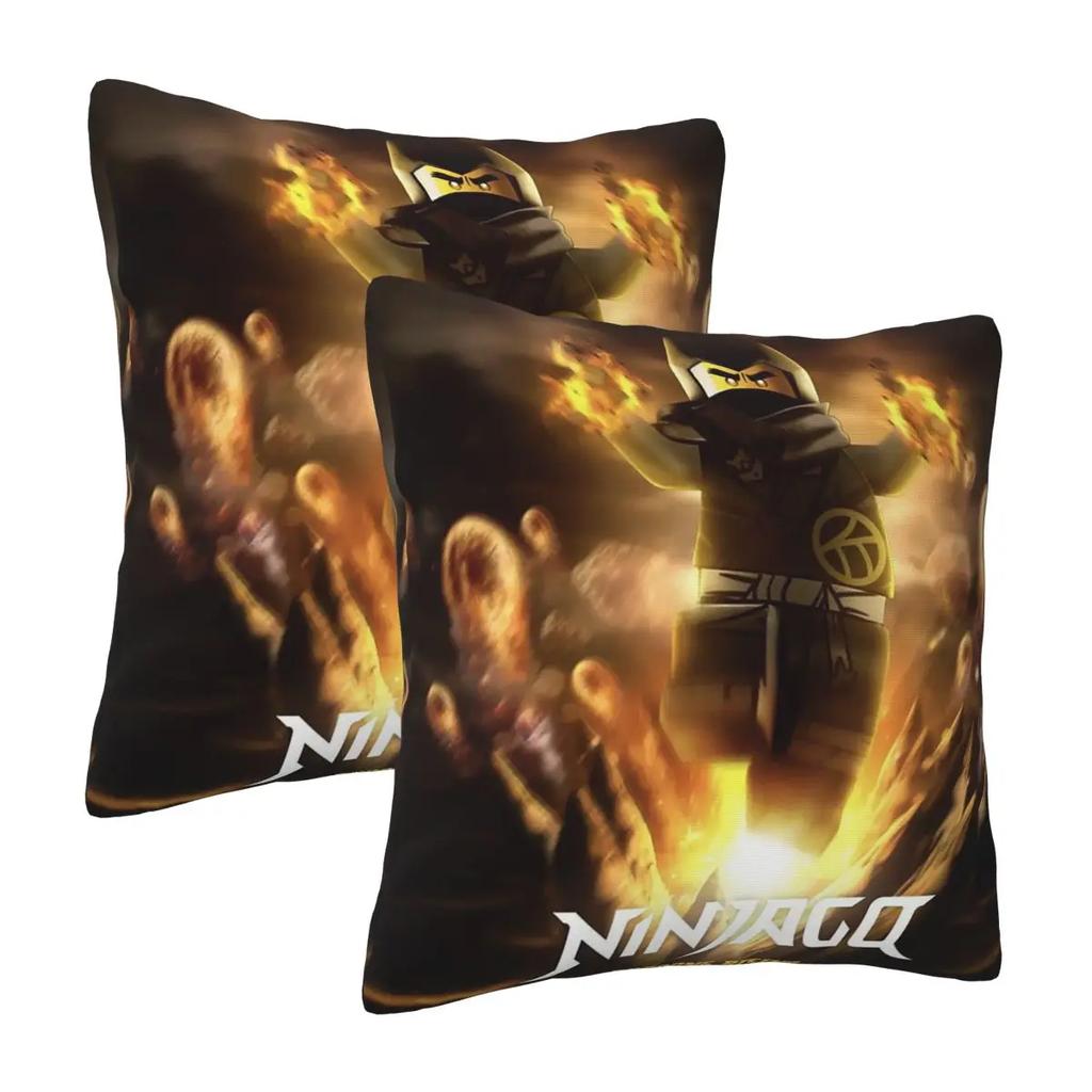 Ninjagos Ninja Warrior 2 Pcs Square Pillowcase Pillow Cover Cushion Zip Decorative Comfort Throw Pillow For Home Bedroom