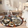 Wolf Round Carpet Design for Study room Decorate room Playrooms Game Room Anti-slip Round Rug Anime Office Decor Birthday Christmas Gift