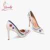 Embroidered High Heels, Women's New Slim Heel, Niche Design, Mandarin Duck Shoes, Rhinestone Pointed Dress, Banquet Single Shoes