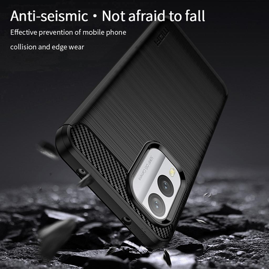 MOFI JK TPU Series-1 Anti-scratch Phone Case for Nokia X30 5G,Carbon Fiber Brushed Soft TPU Back Cover