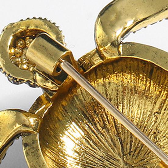Sea Turtle Brooch Oil-Dripping Rhinestone Animal Shape Retro Personality Gift Men Business Suit