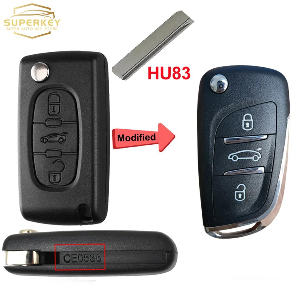 ADT2 SUPERKEY Модифицированный корпус выкидного ключа для автомобиля Для Citroen C2 C3 C4 C5 Berlingo Для Peugeot 207 307 308 407 607 HU83 VA2