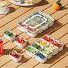 Portable Snackle Box Container  Divided Serving Tray with Lid and Handle Clear Snack Box Organizer for Fruits Candy, Snacks