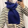 Winter Korean Solid Color Couple Imitation Cashmere Knitted Thickened Warm Wool Student Scarf for Women Dual Use Versatile Solid Color