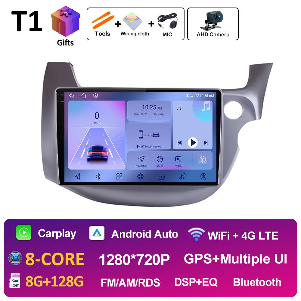 Android 14 DSP Стерео для HONDA FIT JAZZ 2007 2008 2009 2010 2011 - 2013 Правостороннее управление Беспроводной Carplay Охлаждающий вентилятор Головное устройство