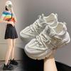 Мода 2024 Осень Женская Удобная Спортивная Обувь Толстая Однотонная Танкетка Женская Повседневная Обувь Модная и Универсальная