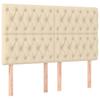 Headboard Cream 144 x 7 x 118 128 cm Fabric