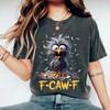 FCAWF Смешная шокированная птица Футболка Сарказм Животный юмор Летняя Унисекс и женская Свободная и дышащая футболка Топ