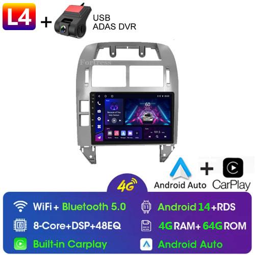 Fortress для Volkswagen Polo Mk4 2001 - 2011 Android автомобильный радиоприемник мультимедийный плеер Carplay Auto Stereo GPS Navi 2din DSP головное устройство