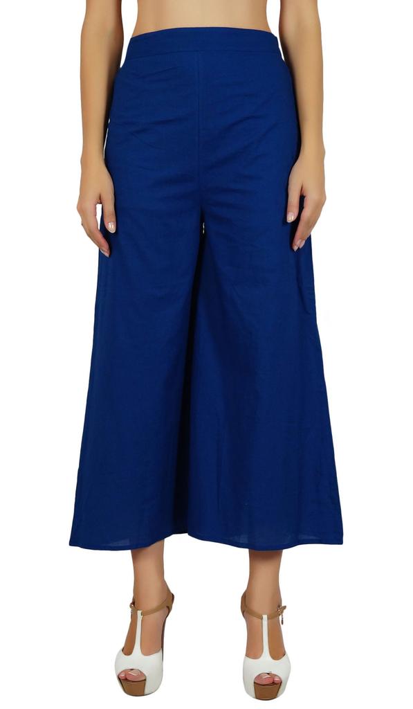 Bimba Женские хлопковые брюки-палаццо с эластичной резинкой на спине, пижама полной длины