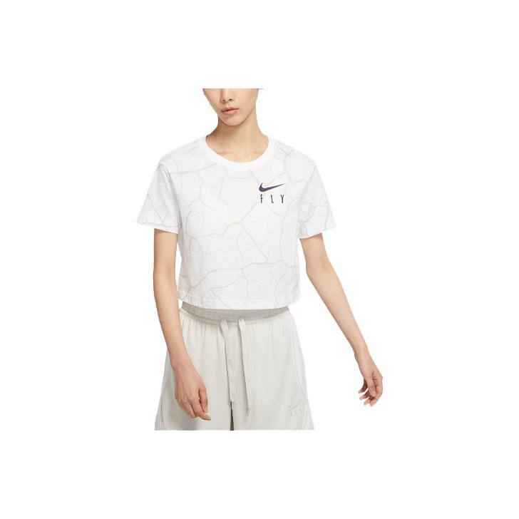 Nike Женская футболка с круглым вырезом Swoosh Fly Basketball, белая DD0838-100