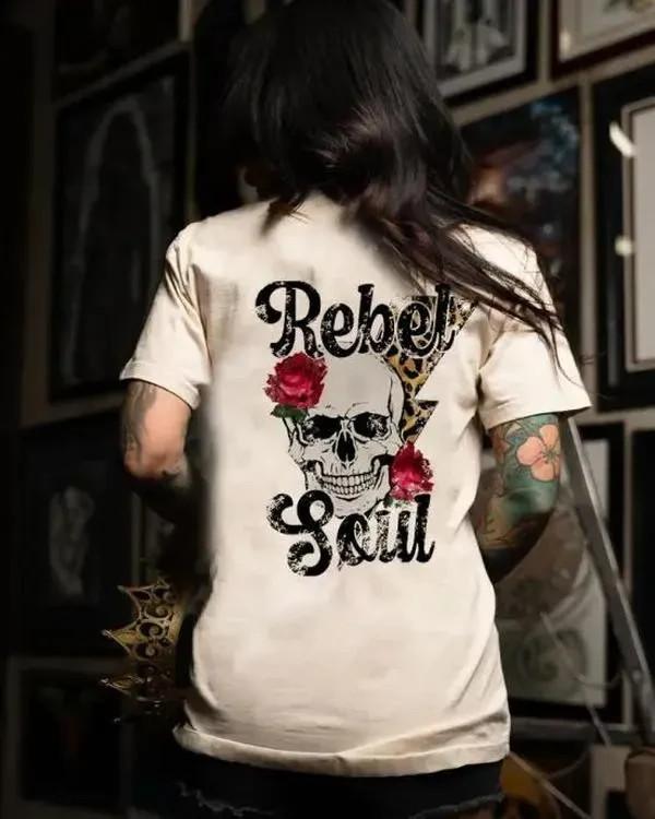 REBEL SOUL Rose Skull Unisex T-Shirt