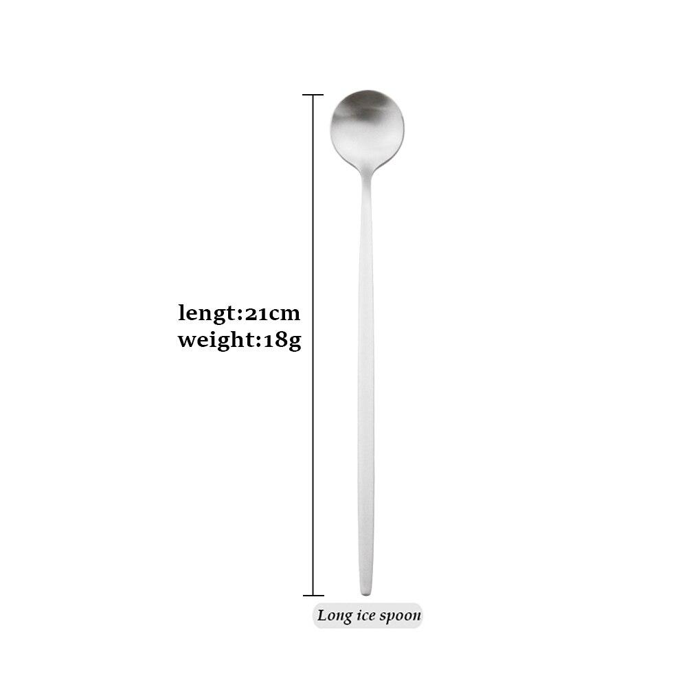 Простой набор столовых приборов, столовые приборы, десертный нож, вилка, длинная ложка для льда, столовые приборы из нержавеющей стали, вечерние столовые приборы, серебряный набор посуды