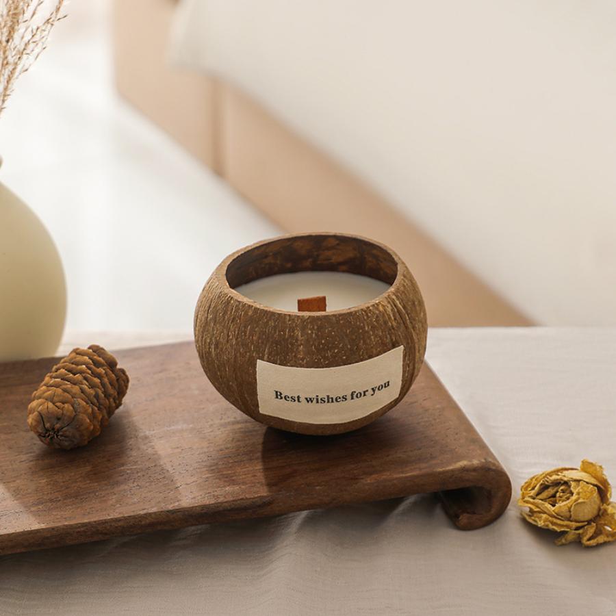 1 шт. Натуральные кокосовые ароматические свечи из скорлупы кокоса, ароматические свечи из соевого воска для ароматерапии, украшения для стола, свечи для домашнего декора