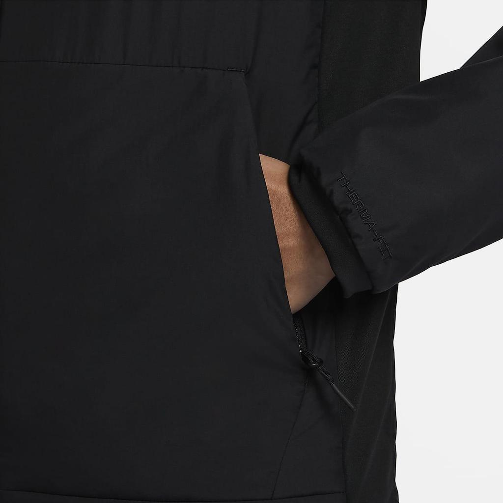 Nike Unlimited Therma-FIT Solid Casual Hooded Long Sleeve Jacket Men Jackets Black FB7545-010