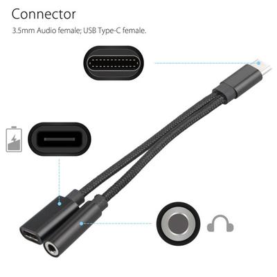 Кабель USB Type-C, адаптер для аудиоразъема 3,5 мм, переходник для телефона, разветвитель провода