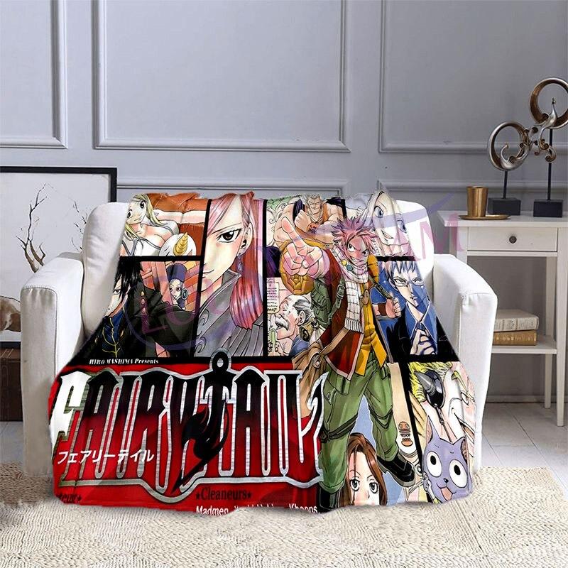 Fairy Tail Flannel Plush Blanket Home Fleece Throw Blanket Travel Blankets Bedspreads Sofa Cover Couch Dorm Room Blanket