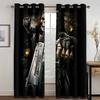 Halloween Gothic Horror Female Skull Dead Black Light Filtering Window Curtains for Living Room Bedroom 2 Pieces Free Shipping