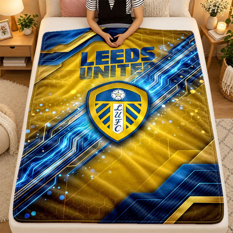 Фланелевое одеяло Leeds United Football Теплое Мягкое Плед для использования на диване кровати в гостиной
