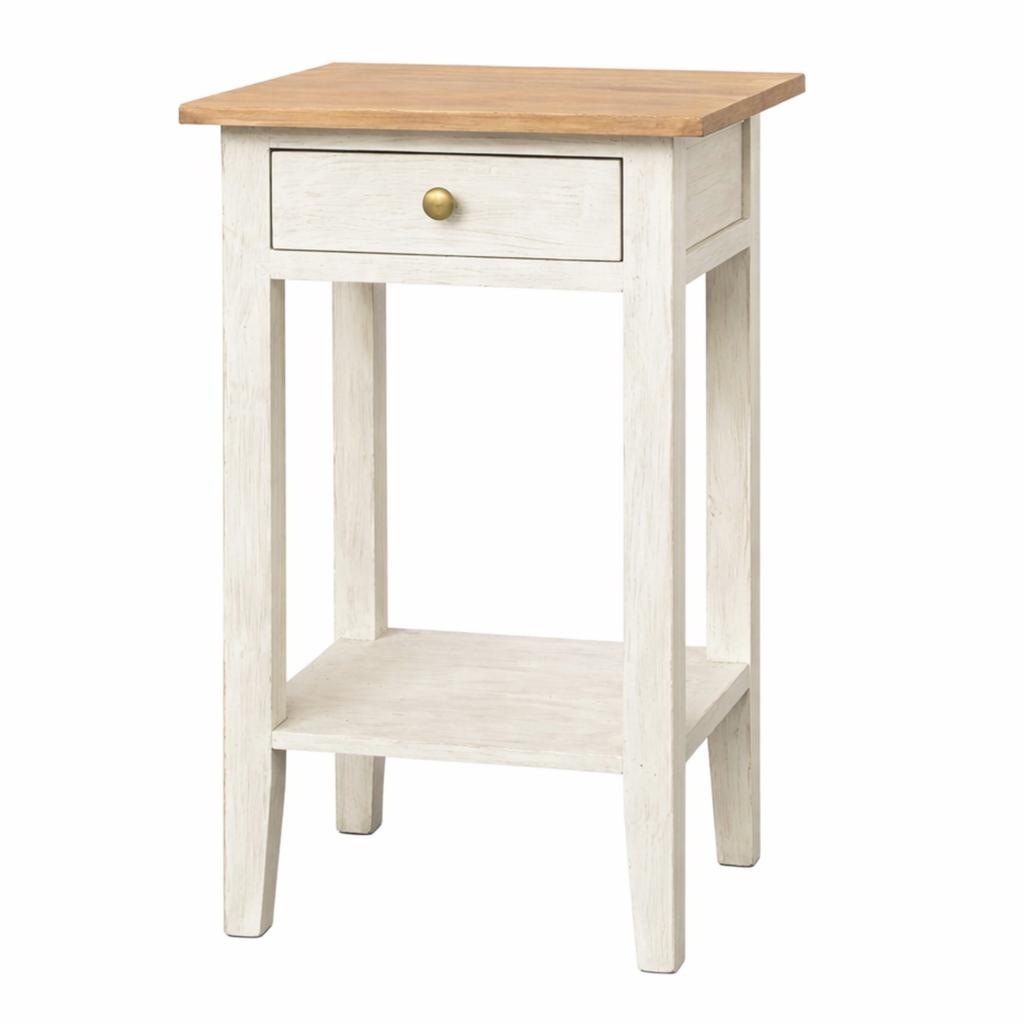 English stylish retro white table with a drawer for the living room and bedroom