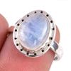 Natural Rainbow Moonstone Gemstone Handmade 925 Solid Silver Gift Ring S.7 i1I57