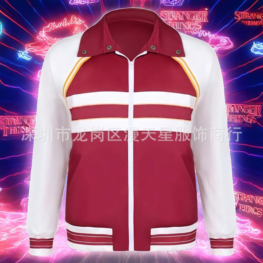 2025 Костюм для косплея Красная и белая куртка Лукаса Синклера из «Очень странных дел»