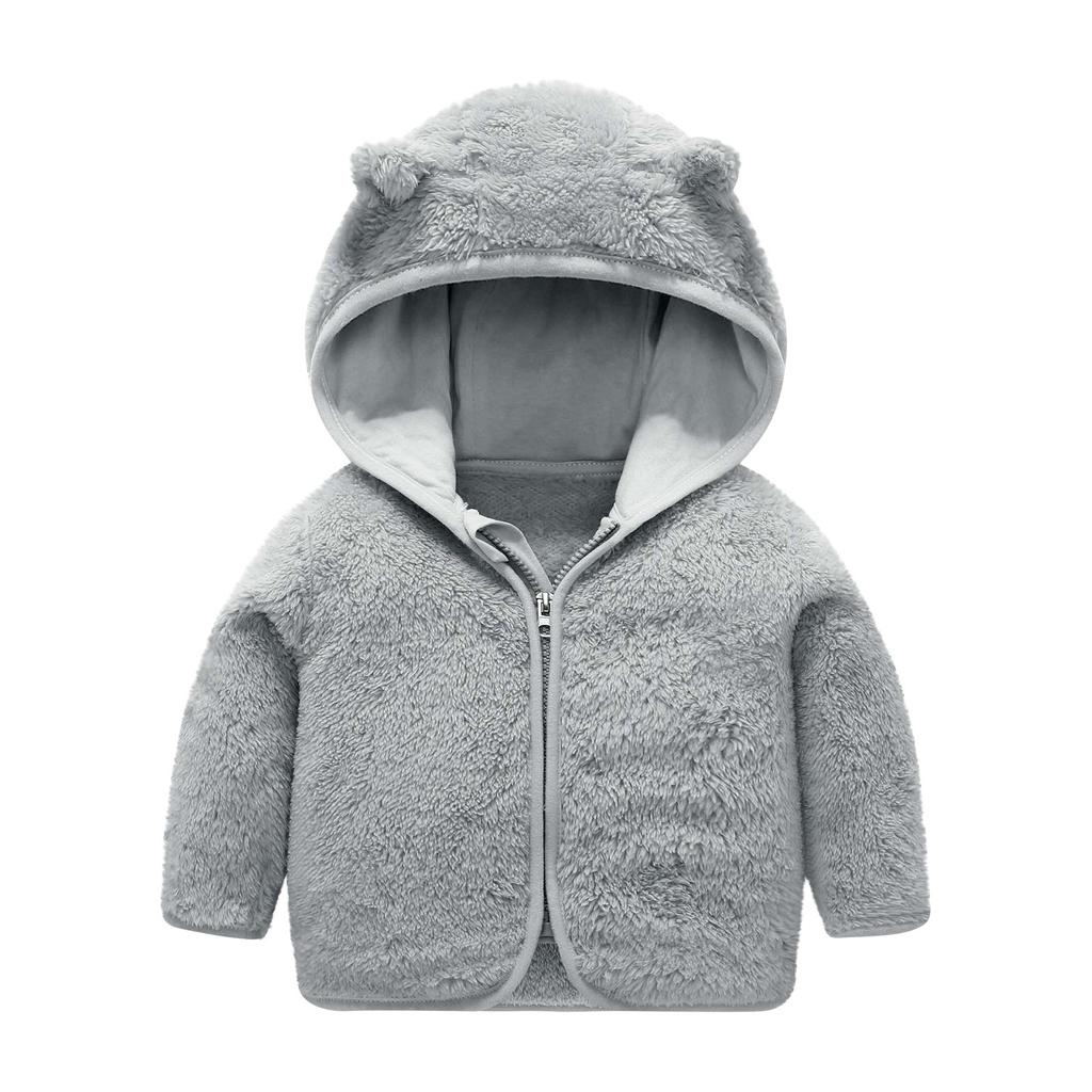 Зимнее детское пальто с капюшоном для мальчиков и девочек, теплое пальто из кораллового флиса