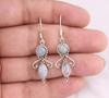 Серьга из цельного стерлингового серебра 925 пробы с лунным камнем, ручная работа, подарок для нее, бохо-украшение, акцентная серьга