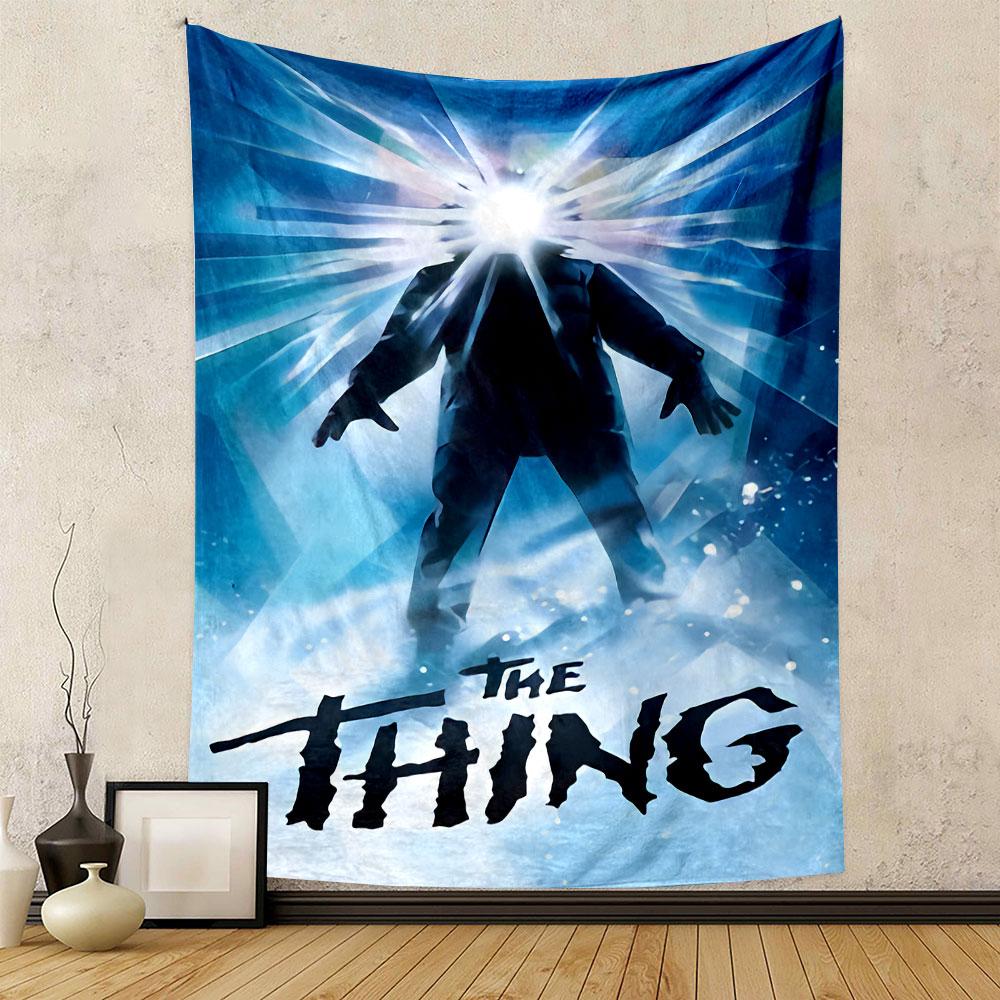 The Thing Movie Tapestry Wall Hanging, John Carpenter Antarctic Horror Art, Classic Sci-Fi Wall Decor for Bedroom Man Cave