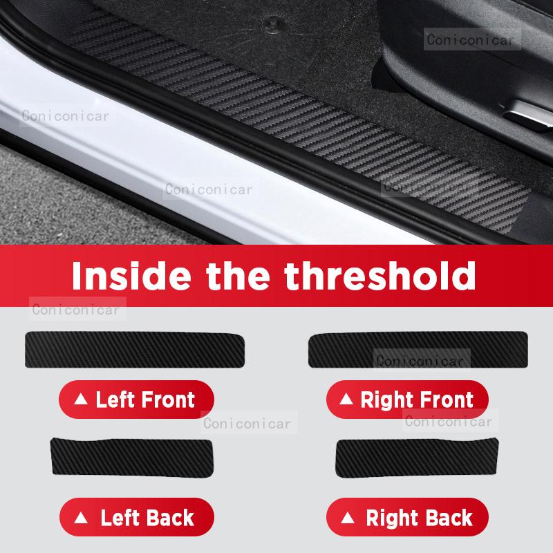 Наклейка на порог двери из углеродного волокна для BYD Song Plus DM-i EV 2025, накладка на порог, защита от царапин, аксессуары для интерьера