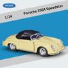 Welly 1/24 Porsche 356A Speedster Классический Винтажный Автомобиль Сплав Масштаб Модель Автомобиля Литой Металл Статический Детская Игрушечная Машина Транспортные Средства Подарки