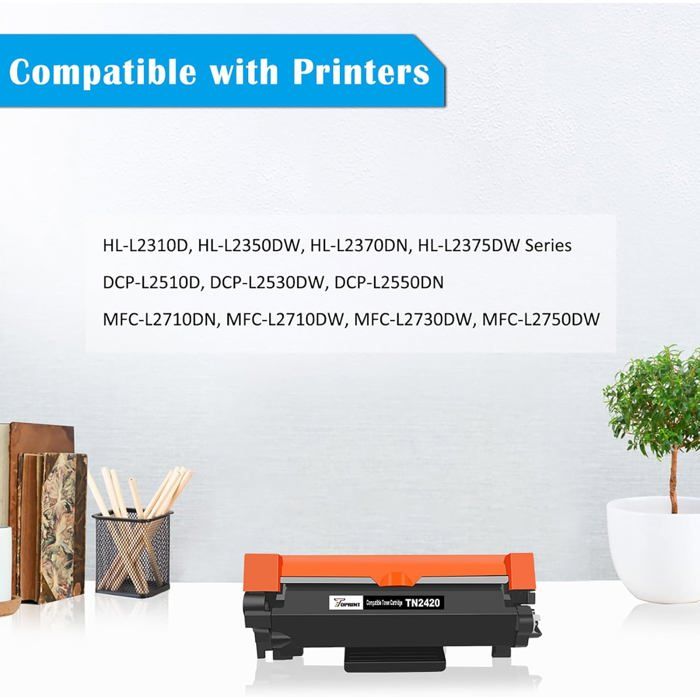 Cartouches de Toner - DOOKY THE ORIGINAL - TN-2420 - Haute Capacité 3000 Pages - Compatible Brother - Pack de 2