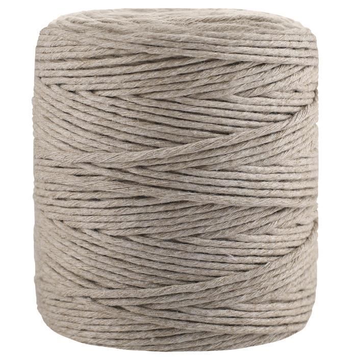 Corde Macramé - Creative Deco - Beige Foncé - 3mm X 200m - Fil De Coton Et Polyester - Épaisseur 0.5mm