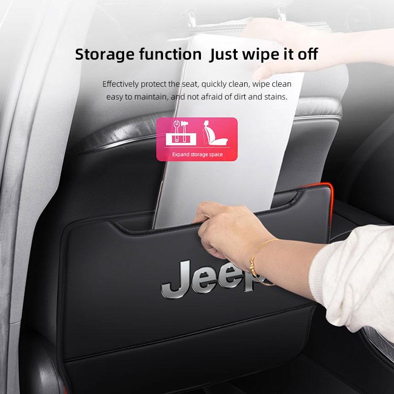 2Pcs Car Seat Anti Kick Pad Protective Cover Auto Accessories For Jeep Grand Cherokee Wrangler JK Gladiator Compass Renegade AMT1