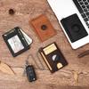 Hot-selling Genuine Leather Card Holder for Business Men, First Layer Cowhide with AirTag Tracking Protection Clip Case
