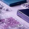 Video Game Meow Keycaps Pbt+Pc Transparent Fog Transparent Keycaps Purple Cute 167 Key Translucent Alice Layout Keycaps