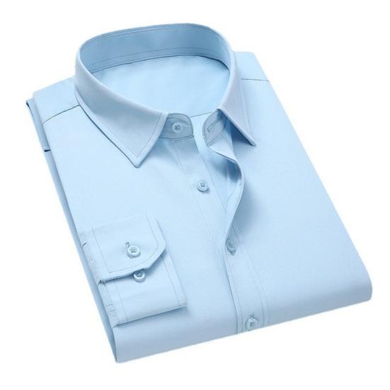 Мужская деловая официальная рубашка с лацканами, однобортный кардиган с длинным рукавом, сплошной цвет, мягкие пуговицы, большие размеры, повседневная мужская офисная рубашка, топ