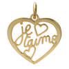 [H6194] - Gold Plated 'I Love You' Pendant - 20x20 Mm