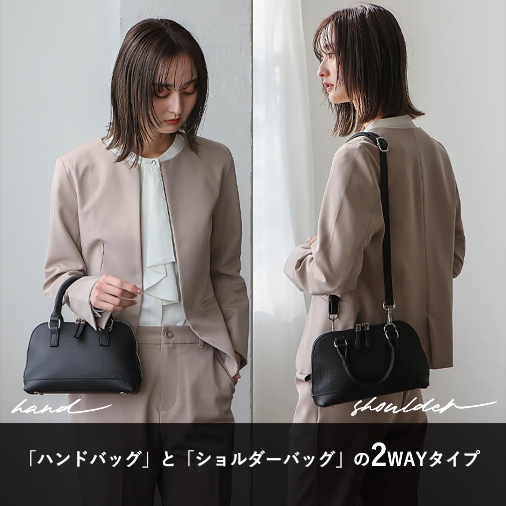 VITAFELICE Women's Round Zip 2-Way Mini Handbag (sib-20069n) (Off White)