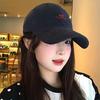 Embroidery Letter Rugged Baseball Cap Solid Color Duck Tongue Cap Fashion Sun Hat  for Women