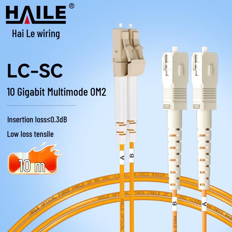 HAILE Gigabit OM2 Dual-Core Multimode Fiber Optic Patch Cable