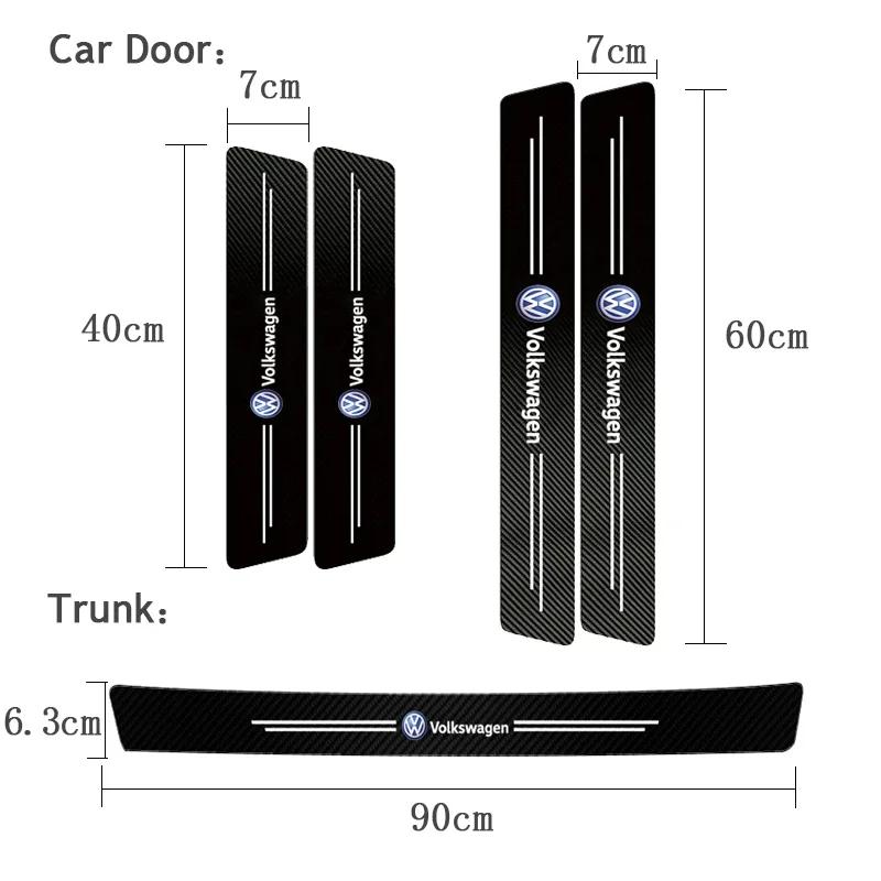 ·1/4/5Pcs Car Door Sill Carbon Microfiber Protector Sticker For Volkswagen VW Golf Passat GTI Amarok Teramont Phaeton ID.3 SharaAL2
