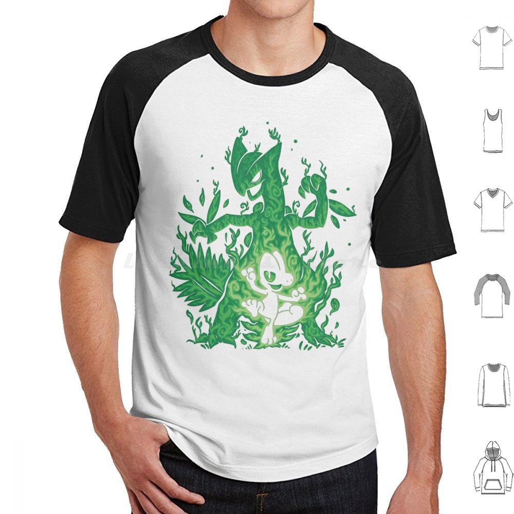 Silhouette : Grass Lizard Evolution T Shirt Big Size 100% Cotton Silhouette Evolution Generation 3 Pókèmón P ? K ? Chü Tr ? ? ?