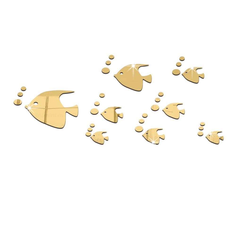 Рыбка-пузырь Океан Наклейка на стену Зеркало акриловое 3D Настенное искусство для детской комнаты и детского сада Самоклеящийся Съемный Декор