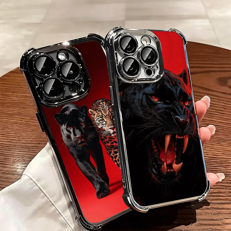 Черная Пантера Крутое Животное Покрытие Чехол Для Телефона Для Iphone 16 17 Pro Max Air 16E 14 15 Plus 12 13 Mini Противоударный Подушка Безопасности Чехол