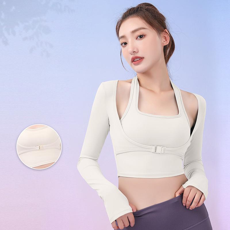 Женские бесшовные топы для йоги с длинными рукавами, рубашки для фитнеса, однотонные футболки, рубашки для спортзала, быстросохнущие спортивные топы