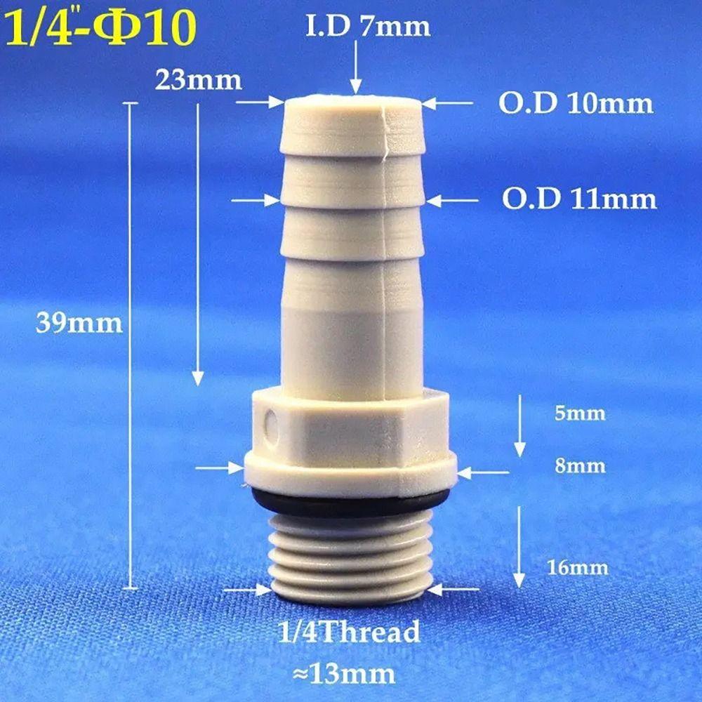1 шт. 1/4" 1/8" BSP наружная резьба пластиковый фитинг для шланга 6/8/10/12 мм штуцерный хвостовик соединитель садовый ирригационный аксессуар
