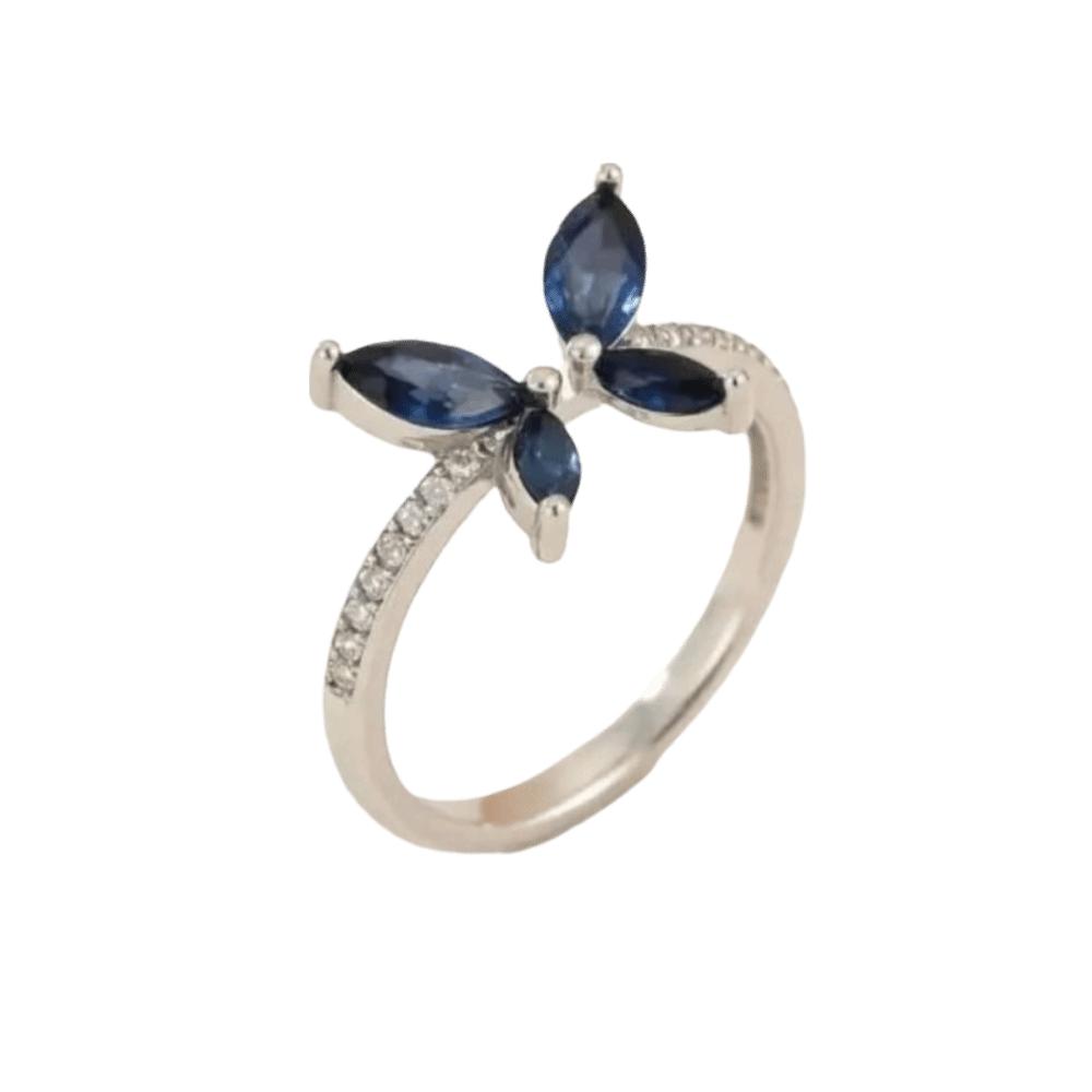 Light Luxury Butterfly Opening Ring Adjustable Crystal Ring Light Luxury Finger Jewelry  Gifts