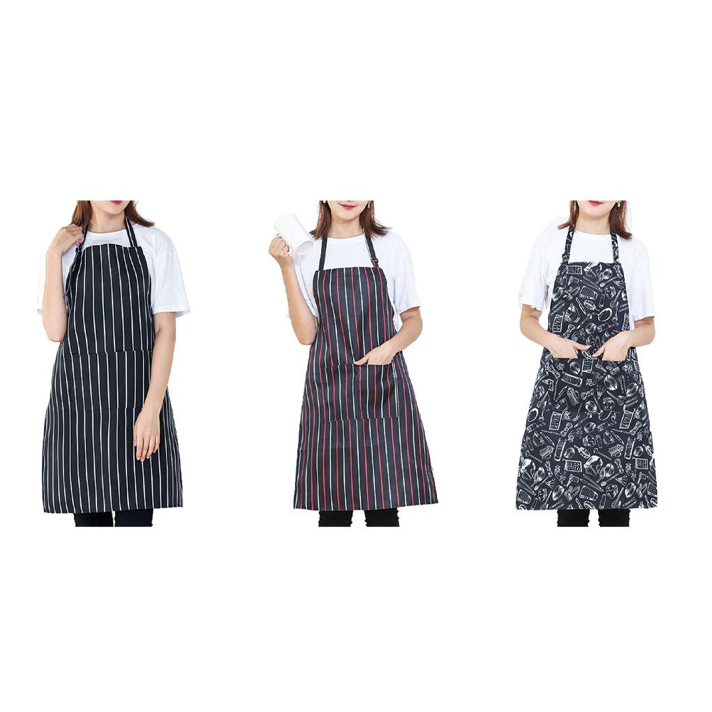 Регулируемый фартук шеф-повара с 2 карманами Кухонные фартуки для готовки Фартук для рисования своими руками Кейтеринг Выпечка для дома Мытье посуды