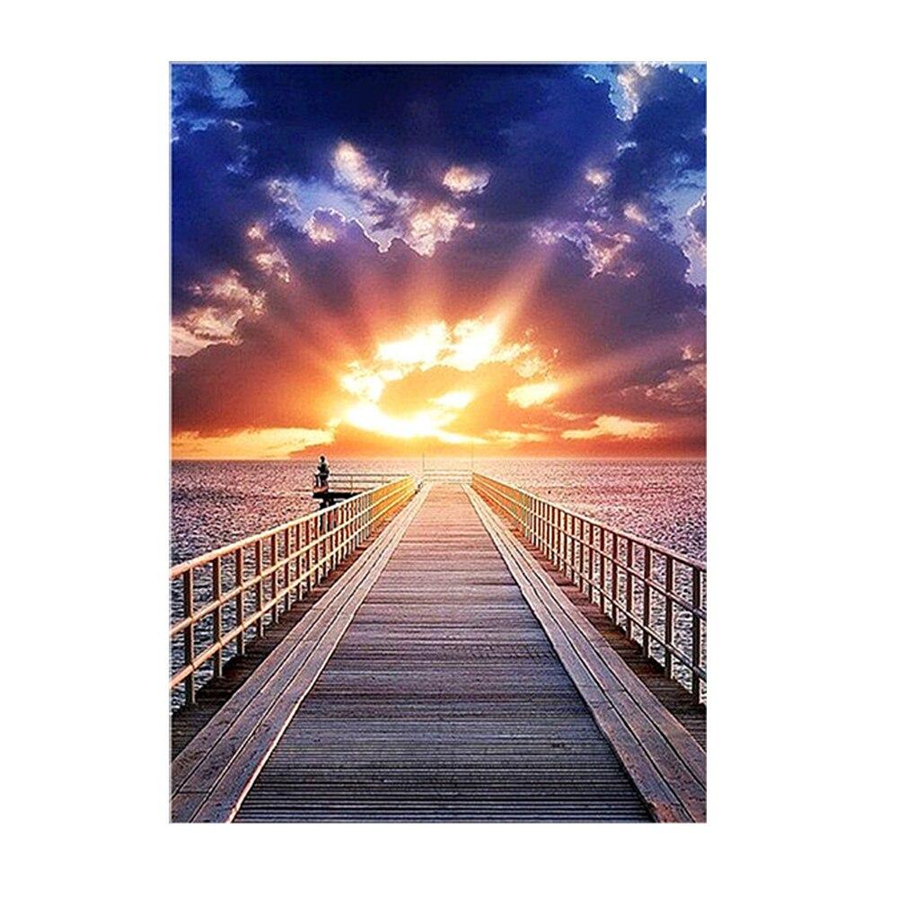 Пляж закат пейзаж круглая алмазная мозаика животное алмазная вышивка красота вышивка крестиком искусство 5D алмазная живопись домашний декор